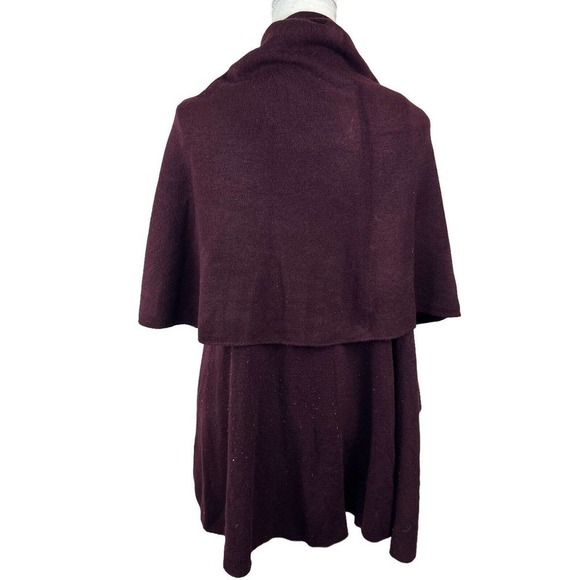 Unbranded Plum Purple Waterfall Shawl Vest Cardigan One Size Reversible - Picture 3 of 14